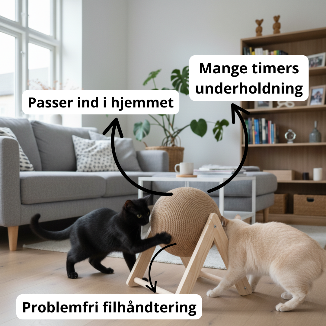 Kradsebold på gulv – interaktivt kattelegetøj til aktive katte