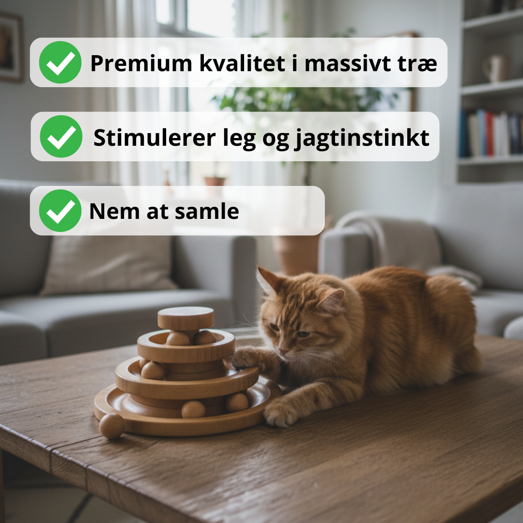 3-lags kuglelegetårn set fra siden – smukt naturligt trædesign