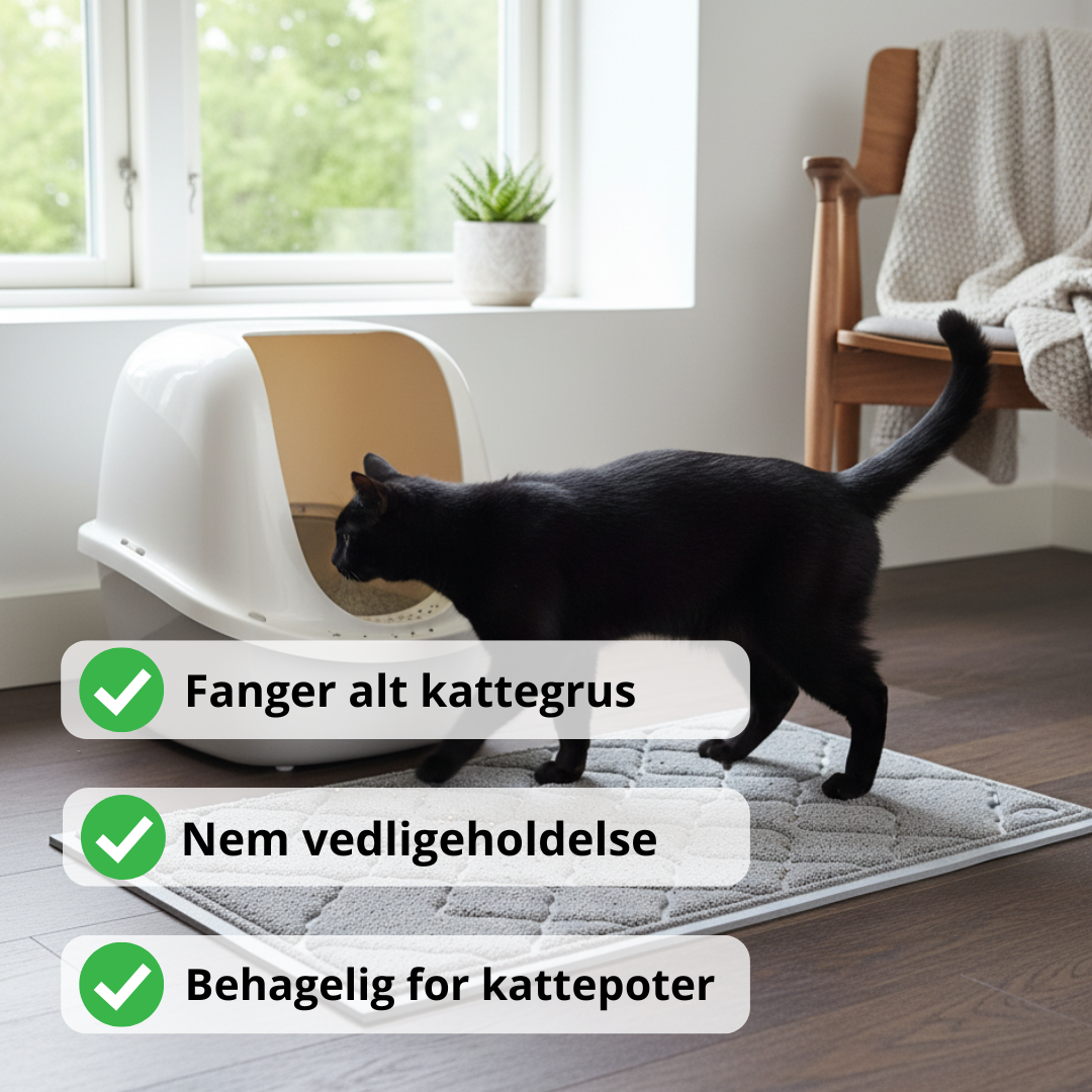 Skridsikker kattemåtte til kattebakke