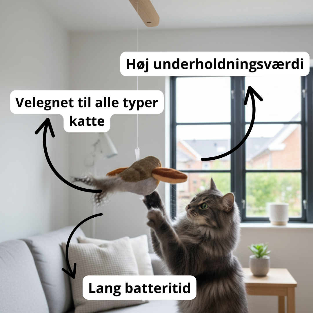 Elektronisk spurv set tæt på – bevægelsessensor aktiverer fuglelyde