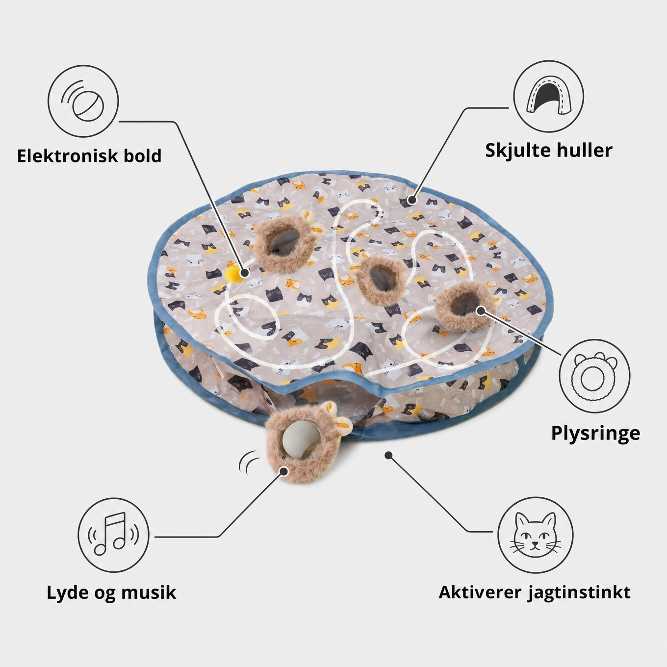 Jagtlegematte med elektronisk bold - features