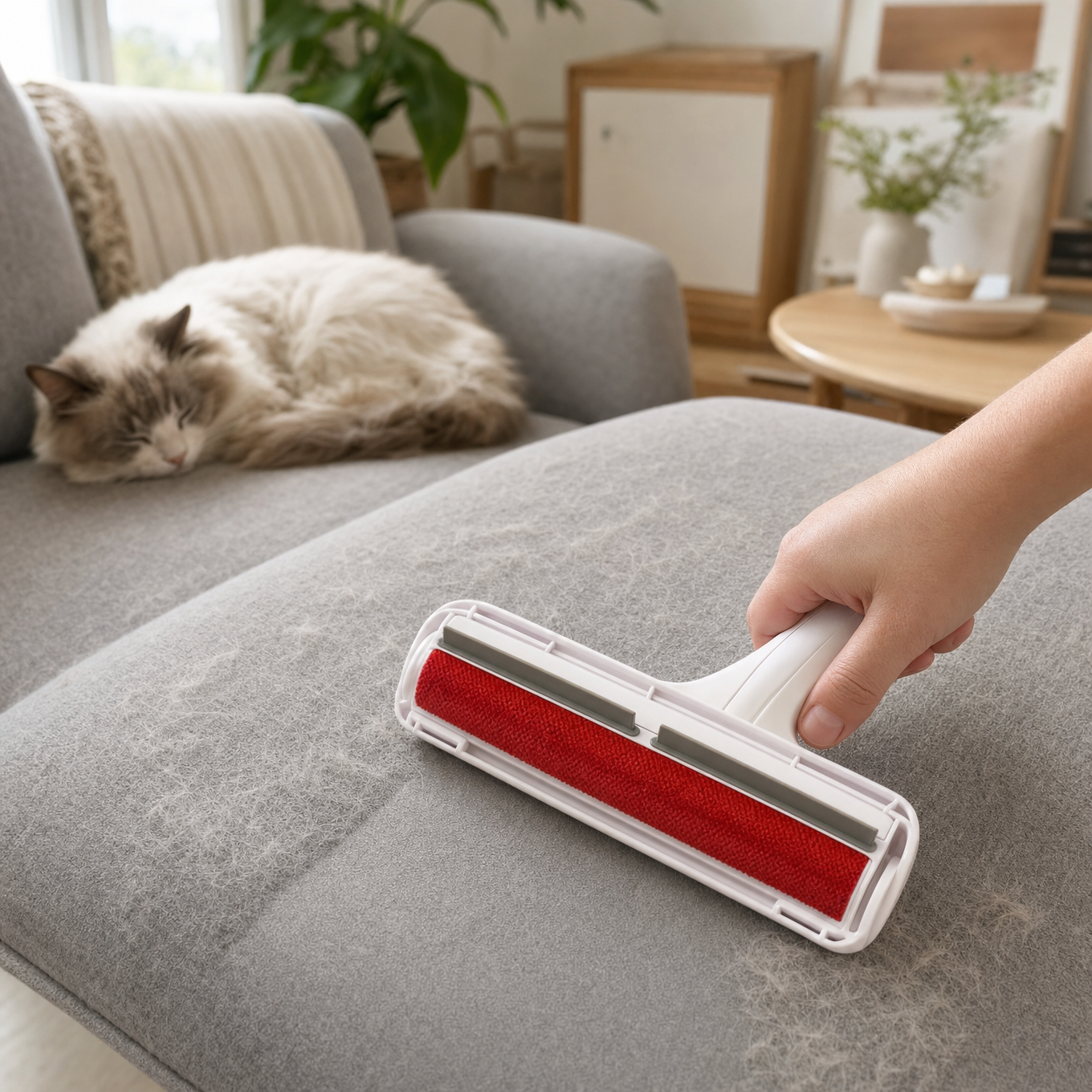 Katteharopsamler - fjerner pels fra sofa