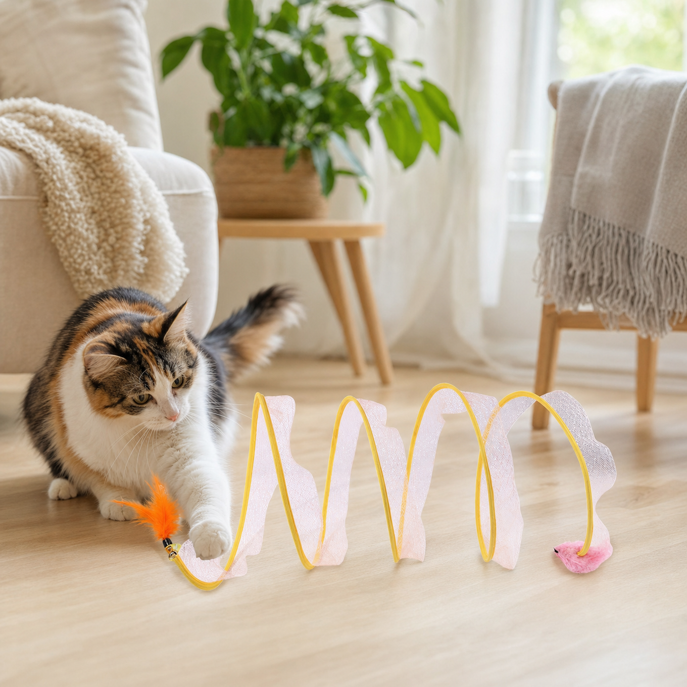 Kattetunnel med Mus - kat leger